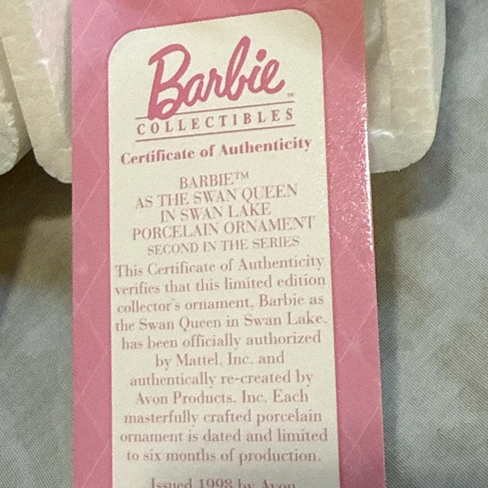 Vintage Barbie Avon Porcelain Ornament Lot 3 Pieces Christmas 1997-2001